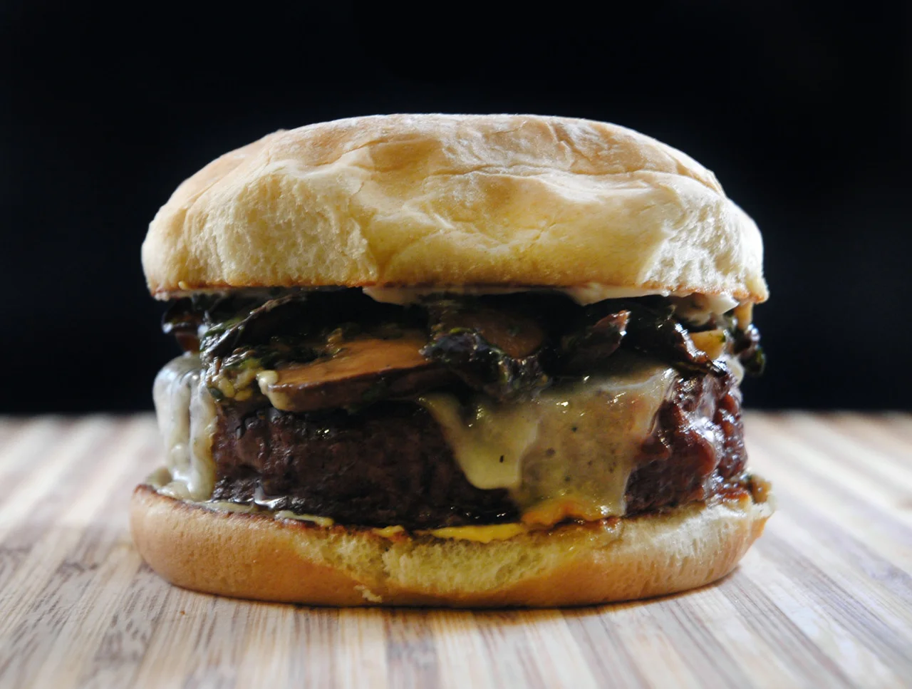 the perfect hamburgerwith garlicky mushrooms, cabot white cheddar, &amp; dijonnaiseGotta post this recipe someday; it’s quite long and involved. Seriously though, this burger was absolute perfection—the Kate Upton of burgers.