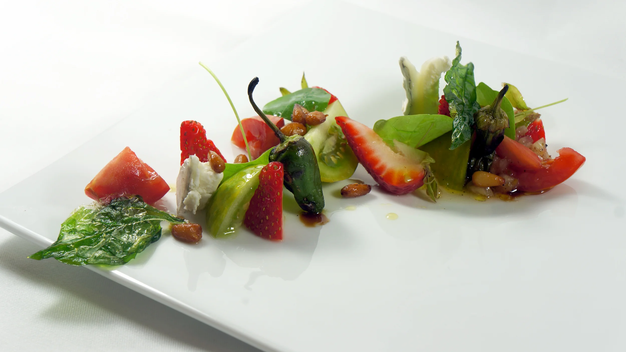 2013 - strawberries, tomatoes, padron, humboldt fog, candied pine nuts.jpg
