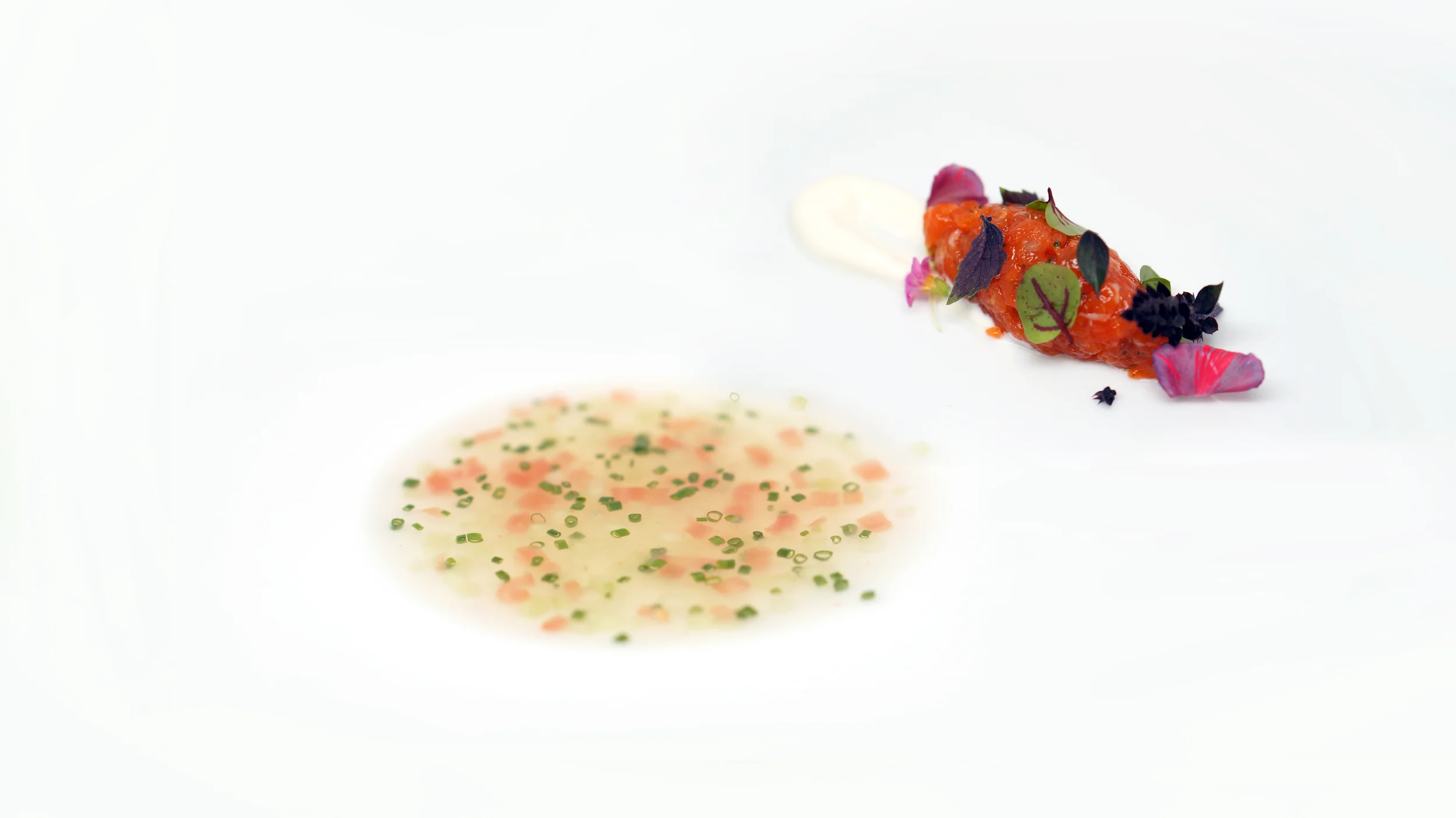 2014.05.21 - salmon tartare, gazpacho, basil.jpg
