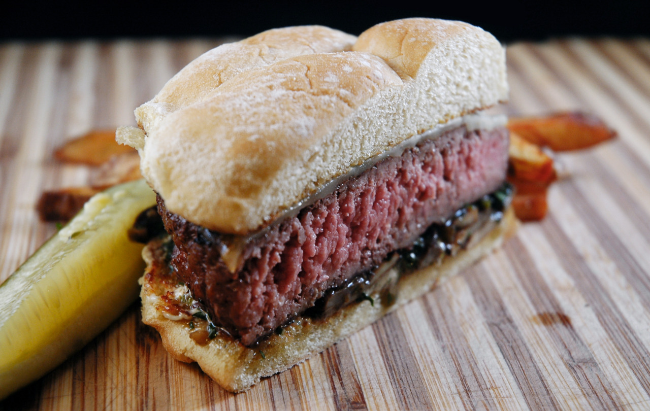 Notice the granulation of beef all going the same way?