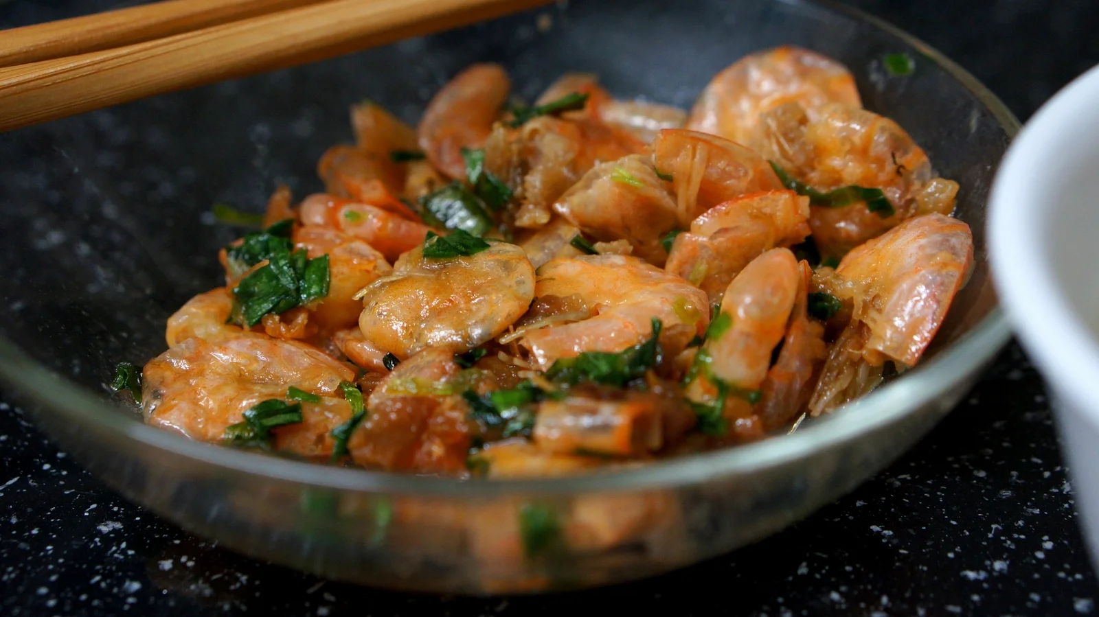 tép rang & canh khoai mo - crispy school prawns & water yam soup