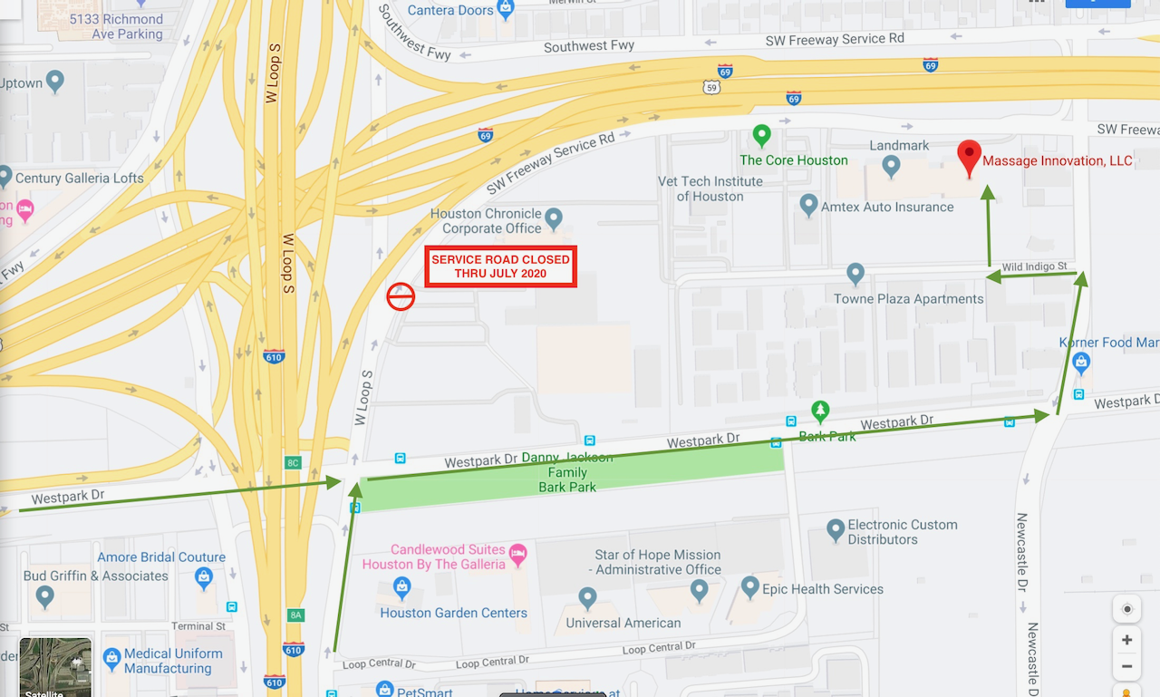 SW Freeway (I-69) Service Road Closed Thru July 2020