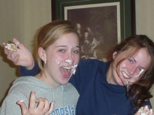 My best friend from college. We were quite the pair. I actually have no clue how we got marshmallow in our eyes. We were mostly absolutely crazy.