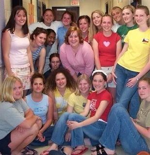 My sophomore year dorm hall. They threw me a surprise lingerie shower. The most fun/embarrassing time. Spring 2004.