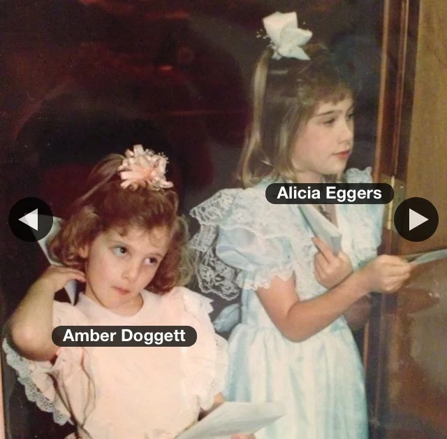 This picture of my sister and I being program passer-outers at our cousins wedding is just funny. 1990.