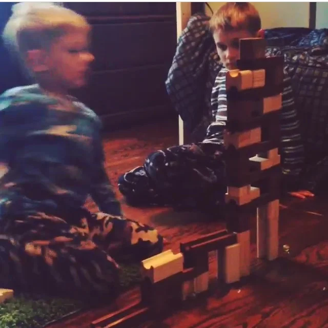 The marble run my son made without instructions.