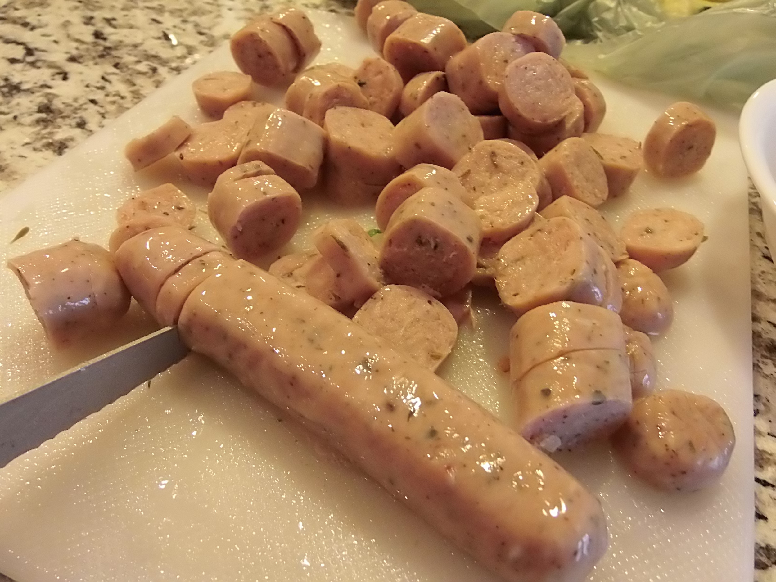 .. and your sausage. Get pre-cooked it's soo much easier. 
