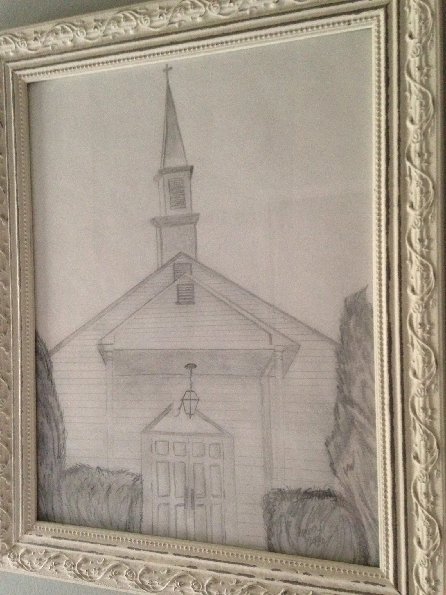 A sketch of the prayer chapel that my sister did.