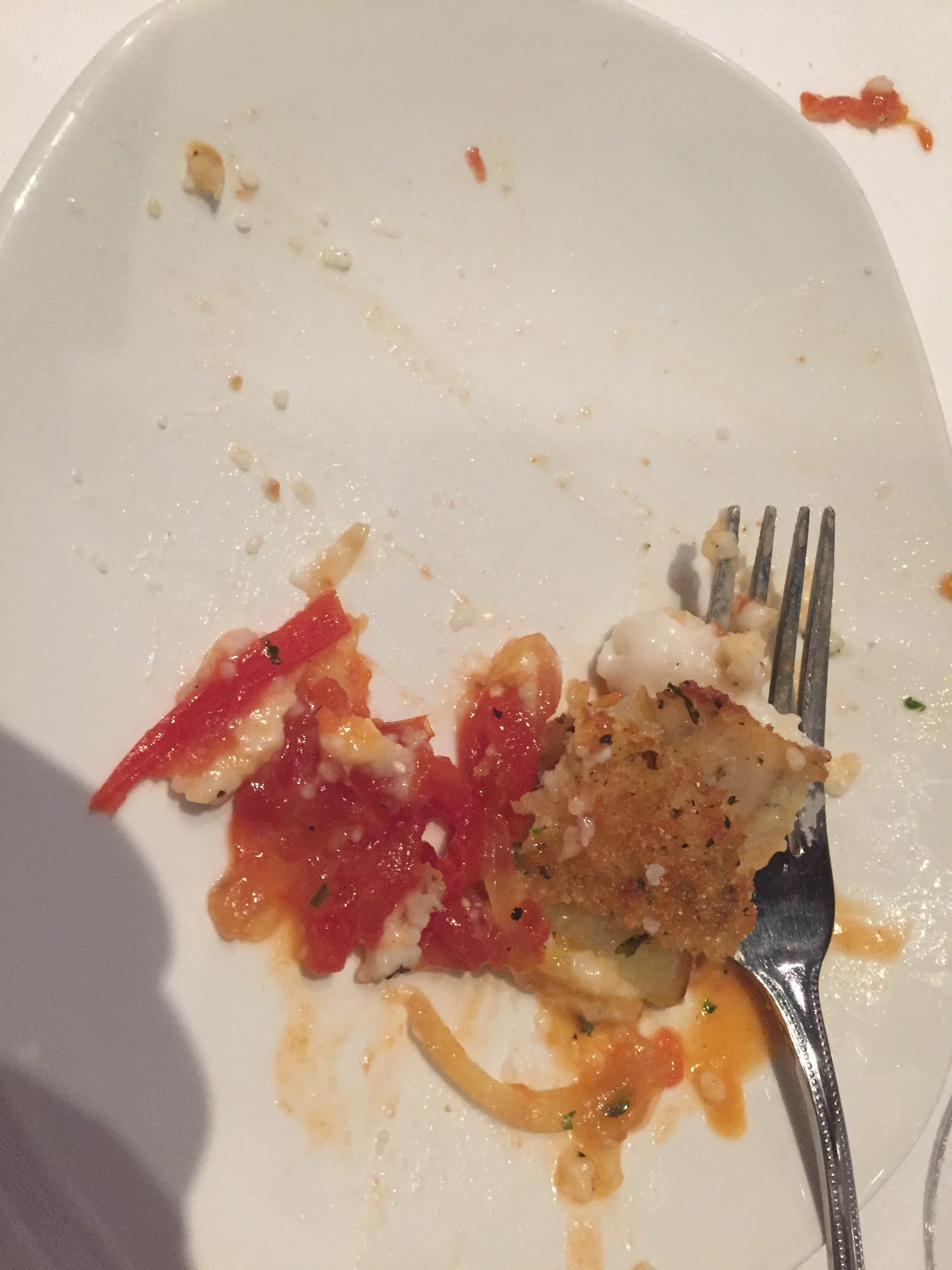 The last bite of the fried green tomatoes. It was hard to say goodbye.