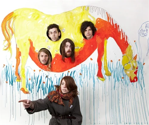 Hannah is a painter, so we let her create the backdrop for their shoot. A pregnant horse with your 4 bandmates in utero? Of course, we'd be delighted. Group Love are wonderfully fun and talented and Christian the singer has vocal power like no one I have ever heard. Serious.