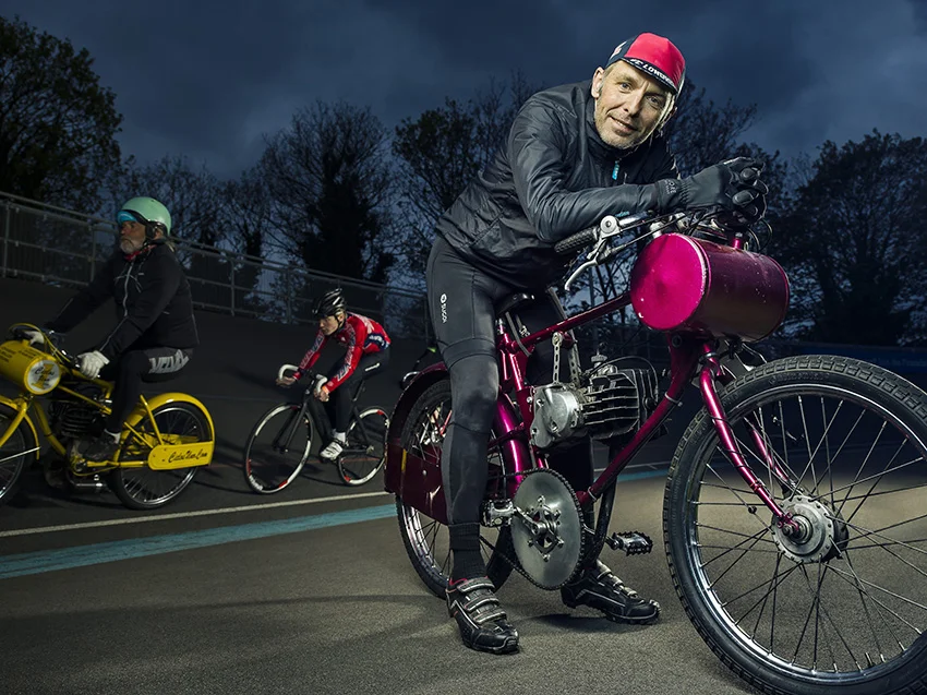 Meet Phil, one of the Derny Drivers at Herne Hill Velodrome and part of a new portrait project I've started. These fellas drive a fleet of petrol-powered bikes, setting a mean pace for their team members following on behind who maintain constant communication with them. It's old school, exciting as anything and great to be shooting for self-initiated fun, without a commissioner to satisfy. More images to follow soon, and a short film I hope. Shot again on my new Hasselblad 50C and with the astonishing Broncolour Move battery packs and a Para 88, which froze the action wonderfully and gave me an incredible quality to these images. Thanks to all involved and like I said, more to follow. Cheers!