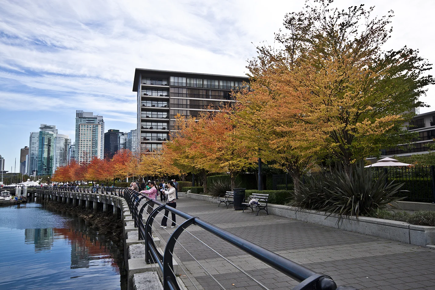 Autumn was at its peak outside of the hotel.