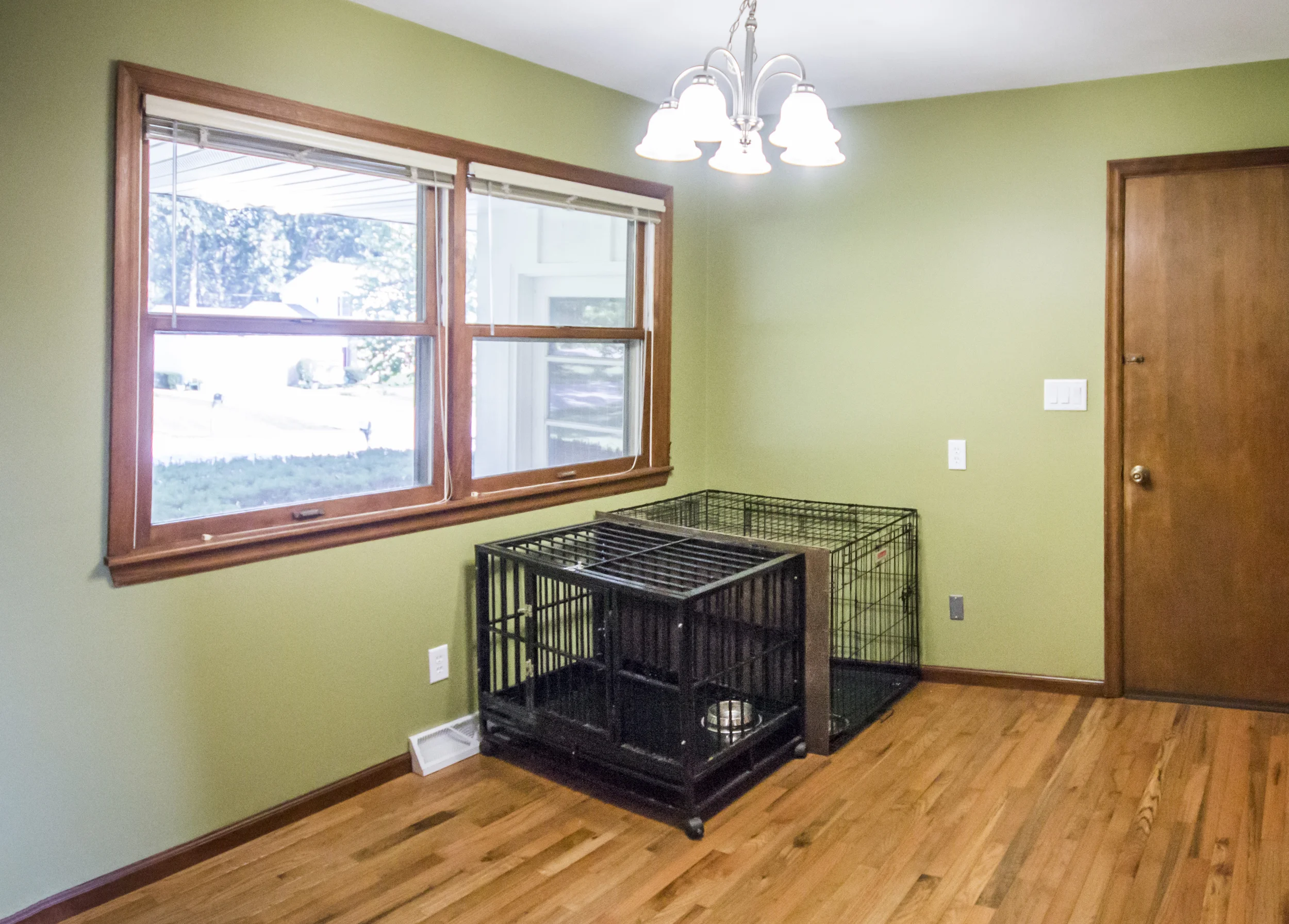 Changed: Green paint, new lighting fixture, crates