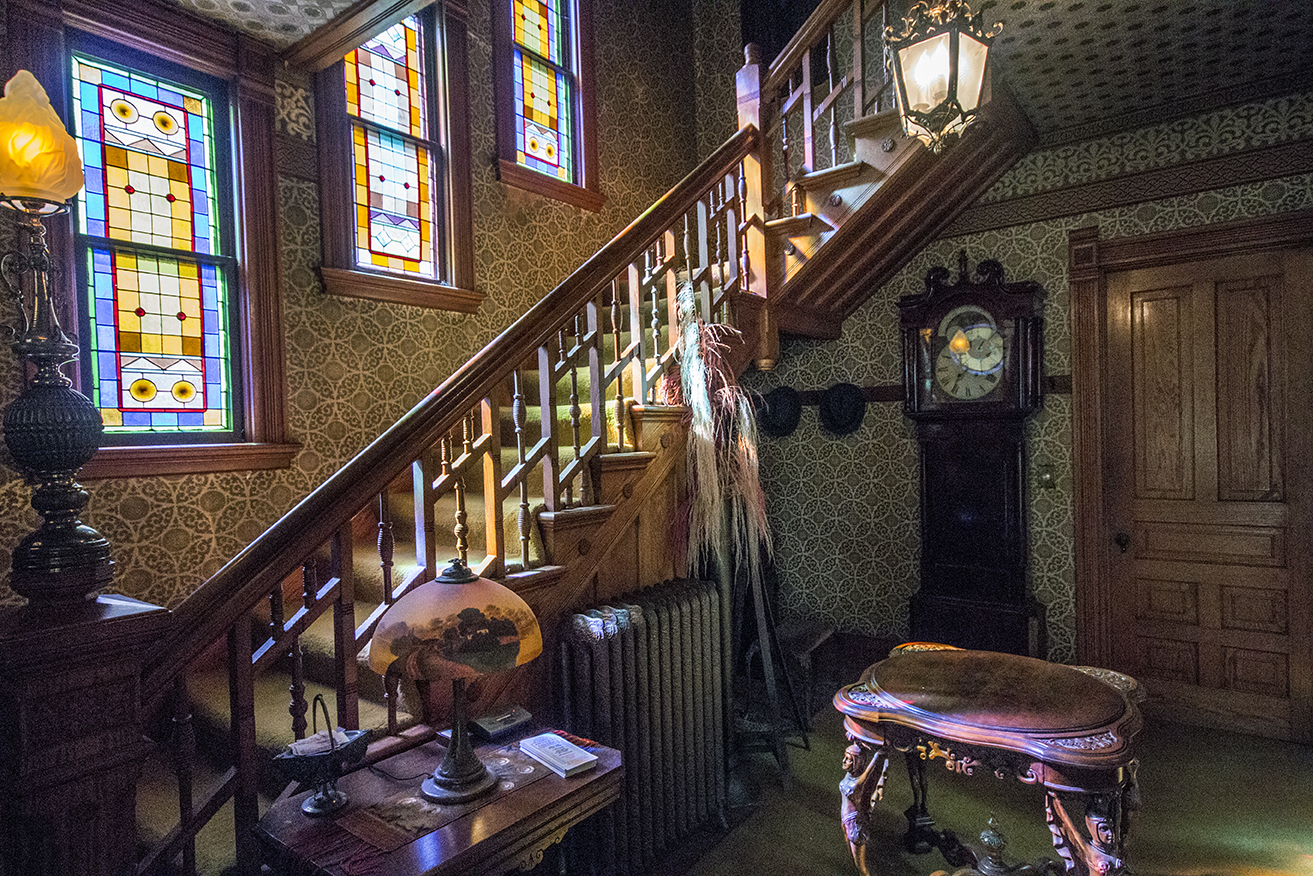 The victorian house was full of original stained glass.