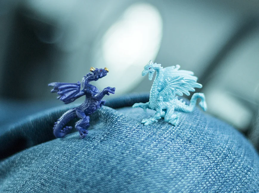 Two dragons from the toy store.