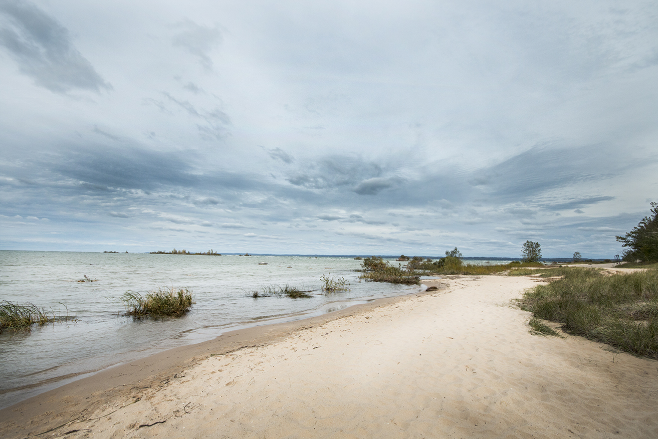 The beach below the lighthouse.