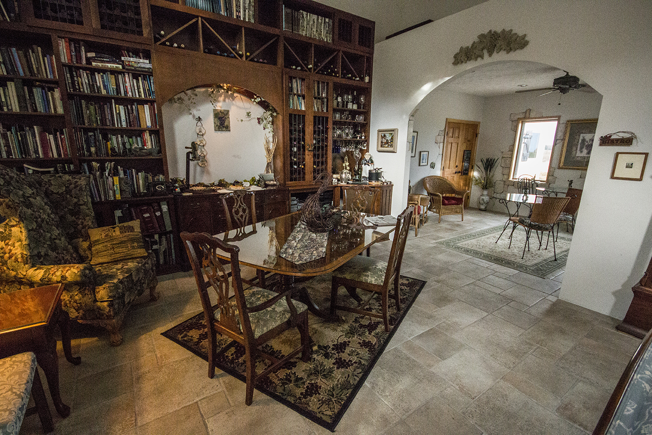 The dining area.