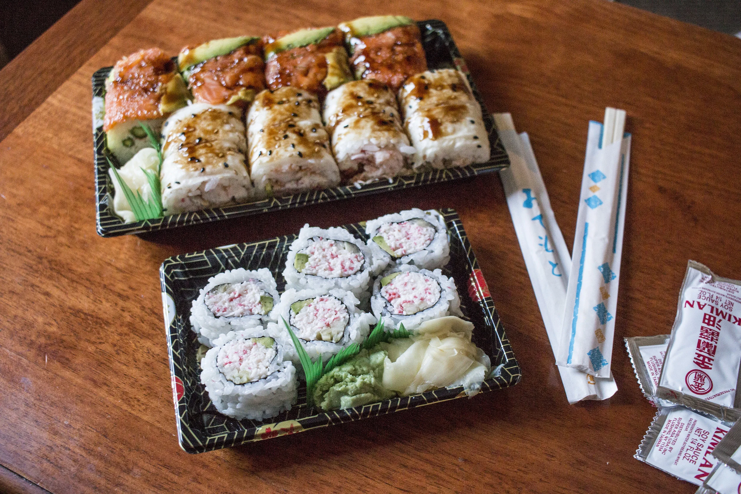 LA sushi tasted better than our view looked.