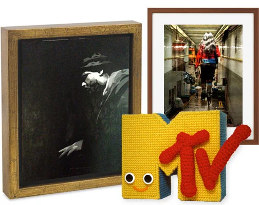 Thelonious Monk painting (Wayne Chang), crocheted MTV ( Nicole Gastonguay ), street photography ( Mo Riza ).