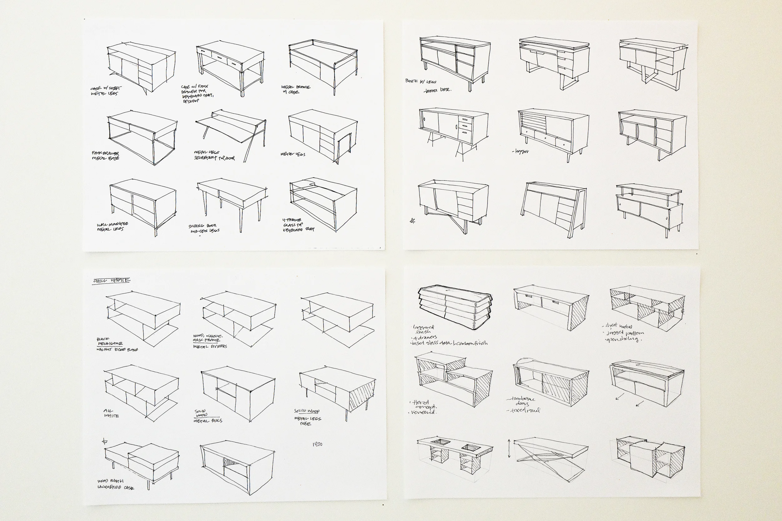   Various sketches for credenzas  2011-12 