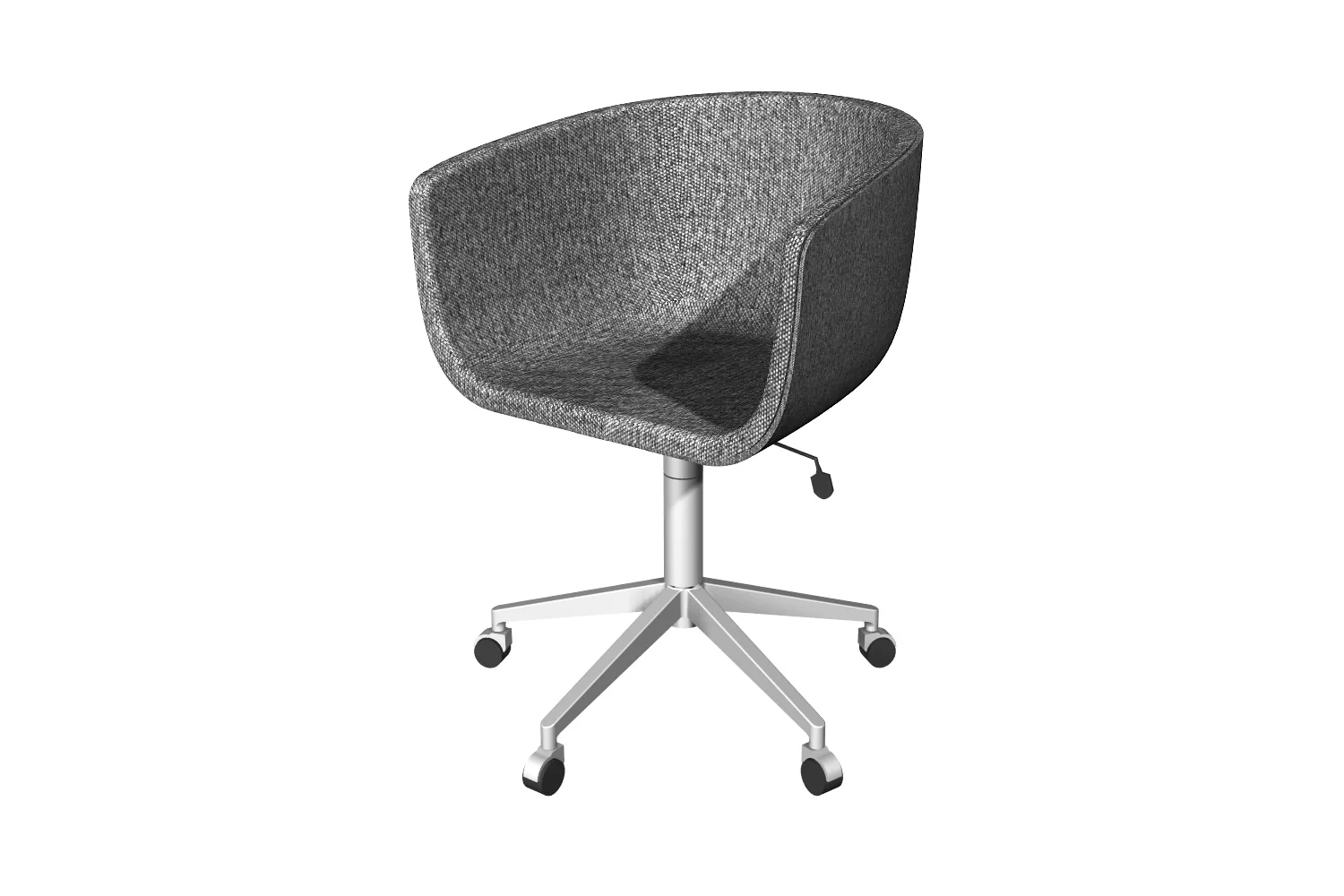   Coup office chair  for CB2 -- Upholstered seat, metal swivel base and casters 