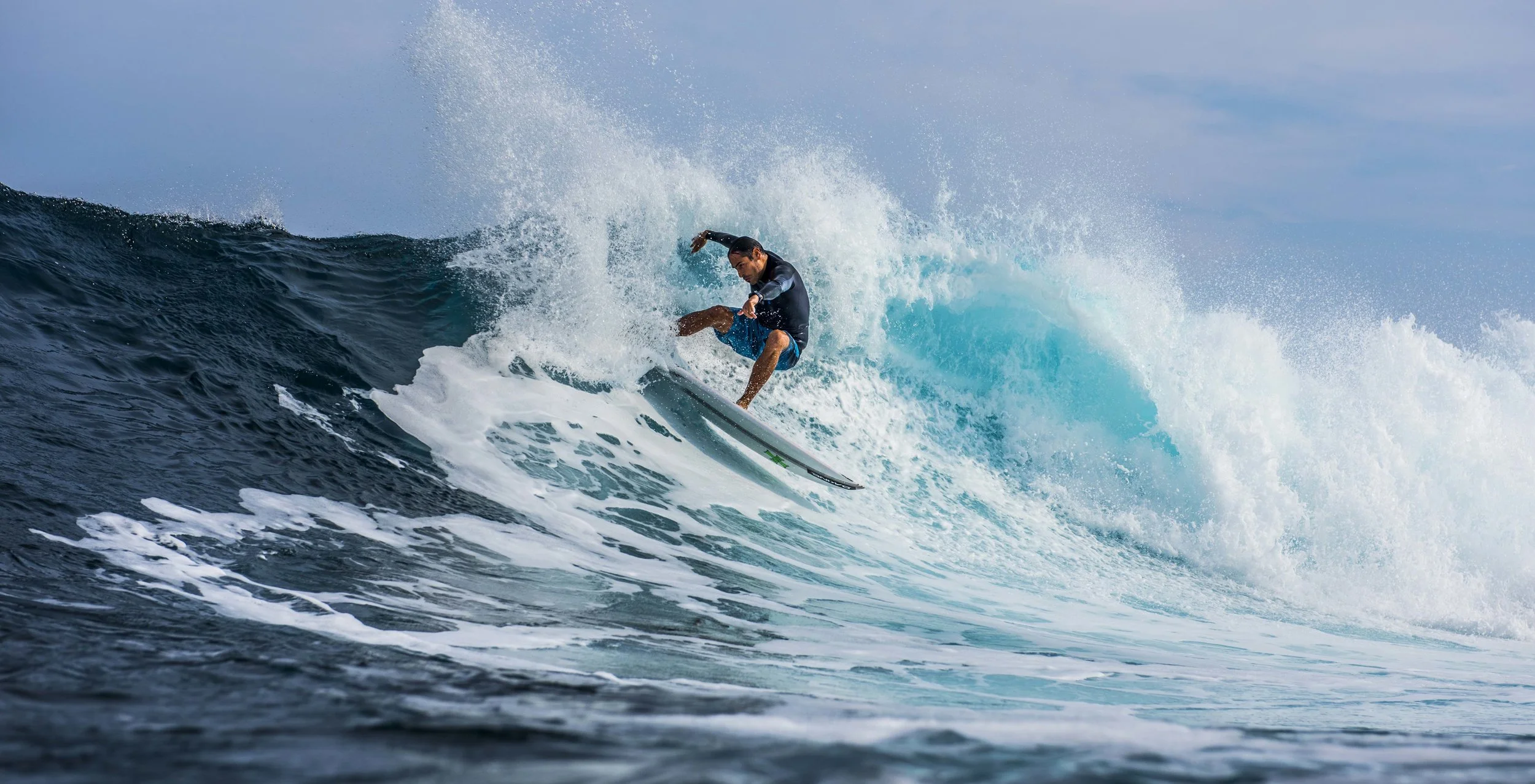 I love surfing.