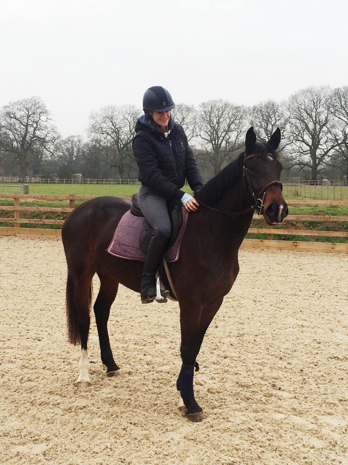 Argenta a rising 4 year old broken by Dereck with her owner Helen Cruden on only her second day of being ridden