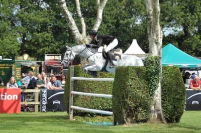 Hermione jumping the Hickstead Derby with only 4 faults at the Derby Bank