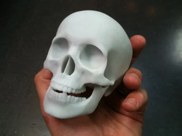 3D printed glass skull.