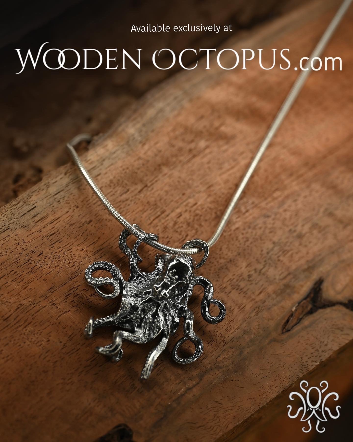 Octopus pendant in sterling silver