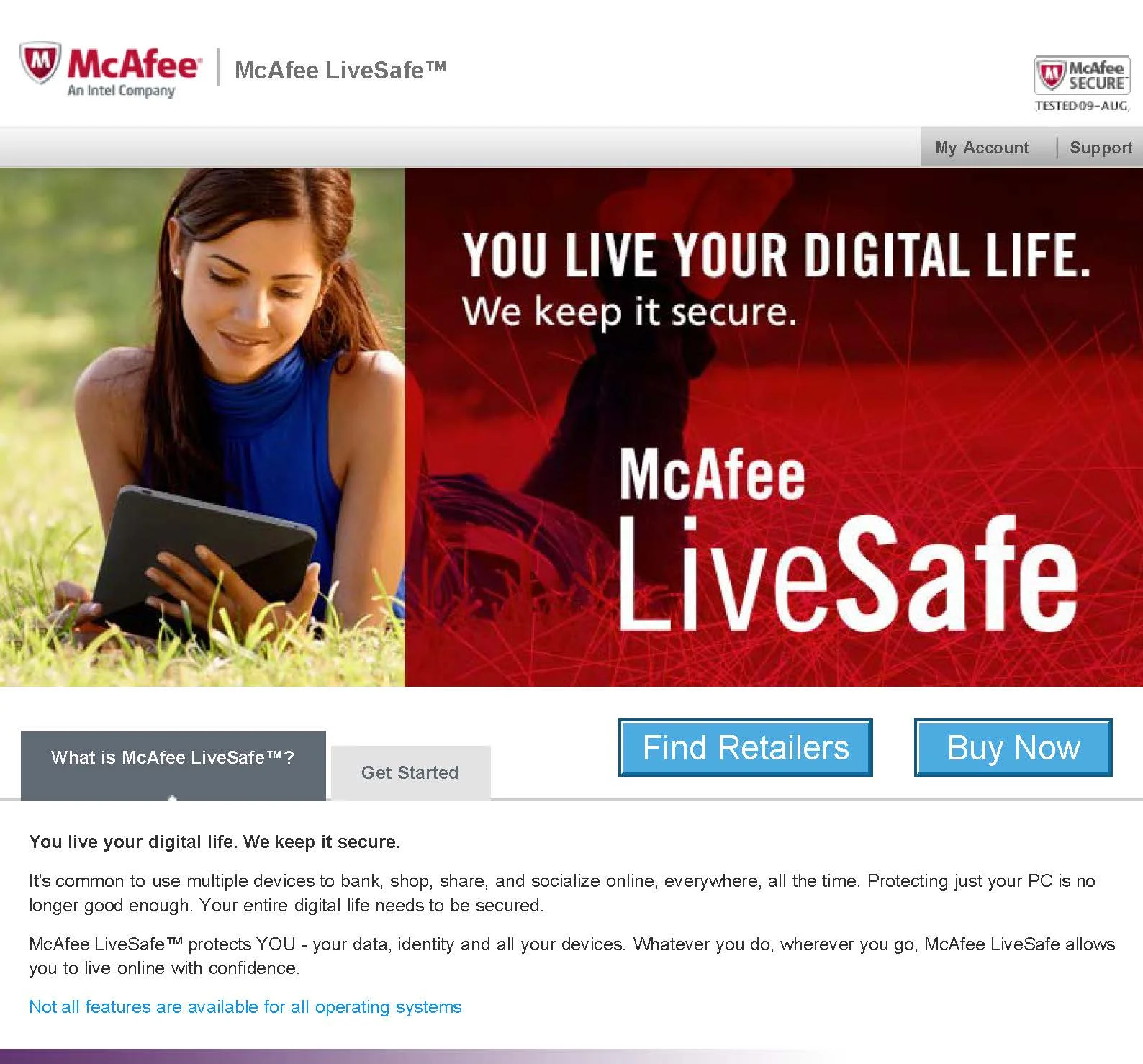 McAfee LiveSafe Microsite