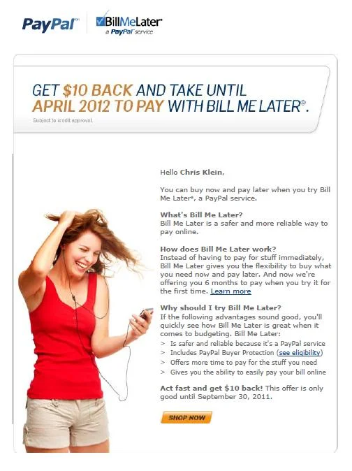PayPal Direct Mail