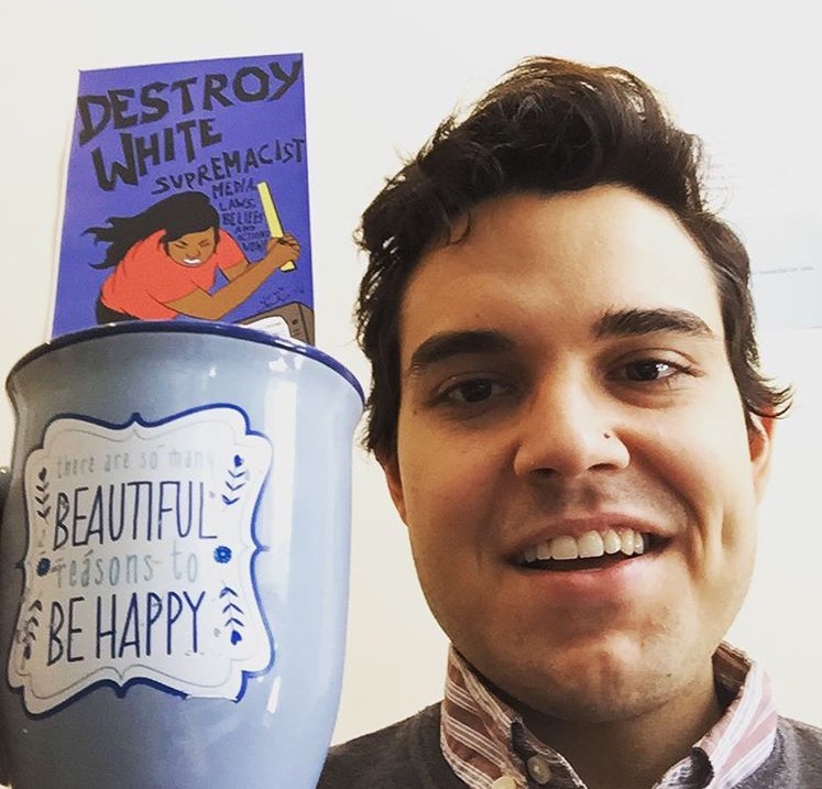 Jesse enjoying a cup of coffee