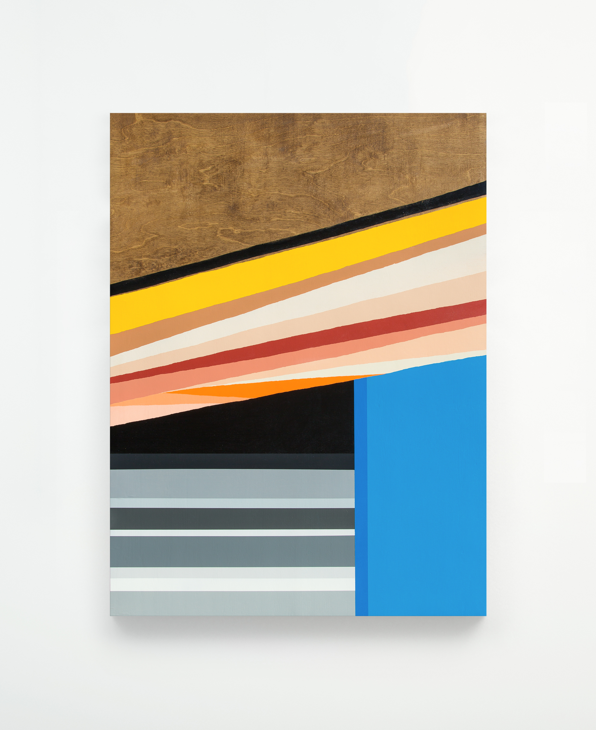 Out with the old, 2015 Spray paint, enamel, and polyurethane on wood 30 x 40 x 1.5 inches