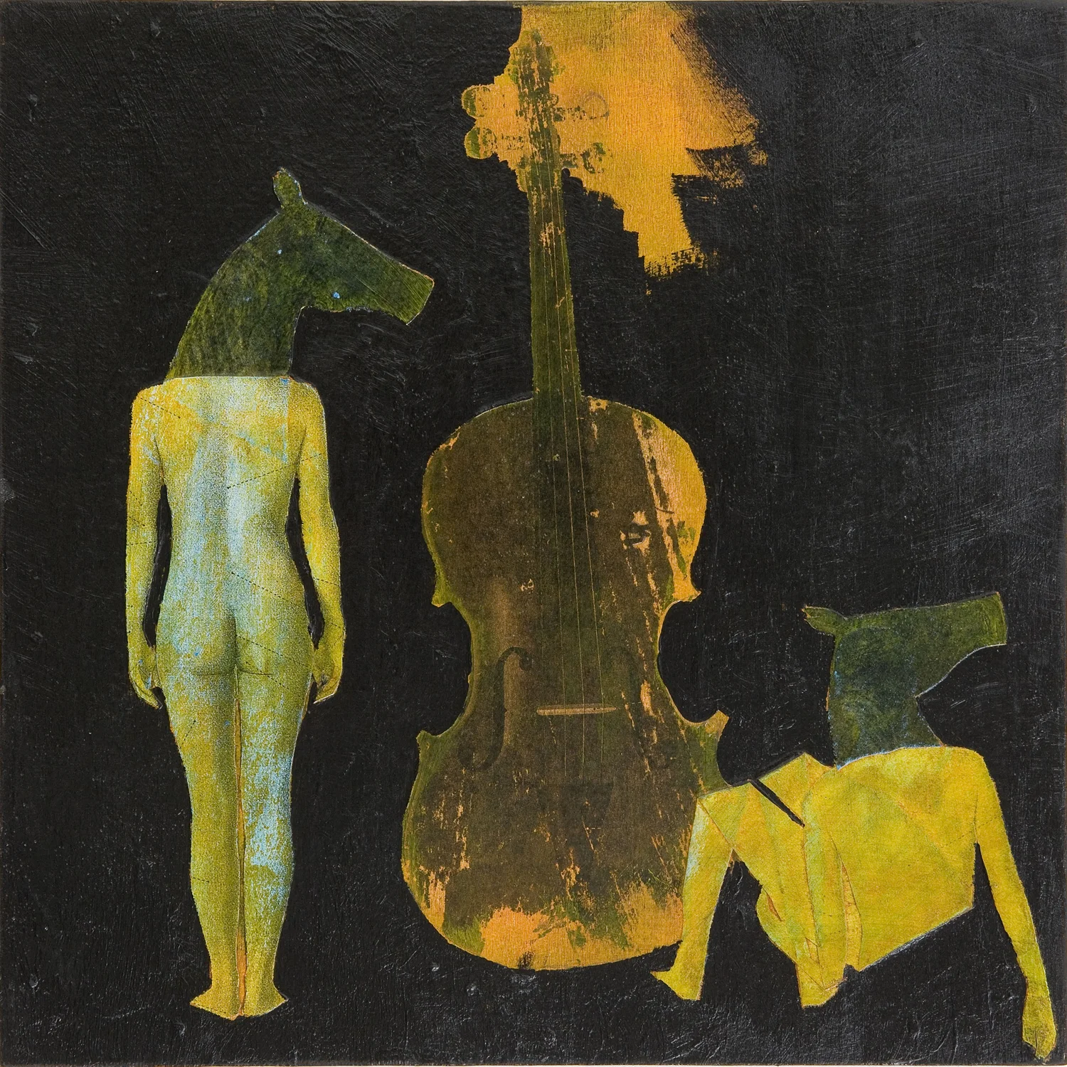  acrylic/collage on 9.5” x 9.5” cradled wood panel available 