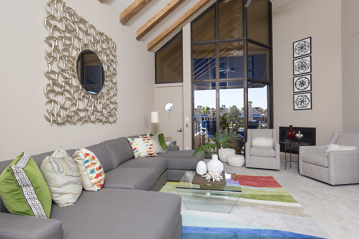 Beachside Condo Living Room - After