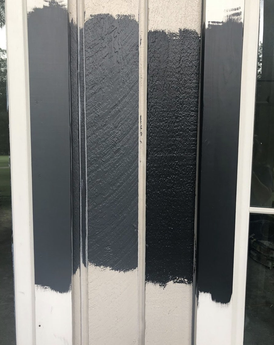 The paint samples for the exterior of our home.