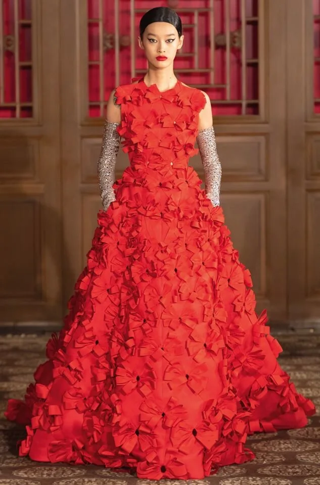 maison valentino red dress