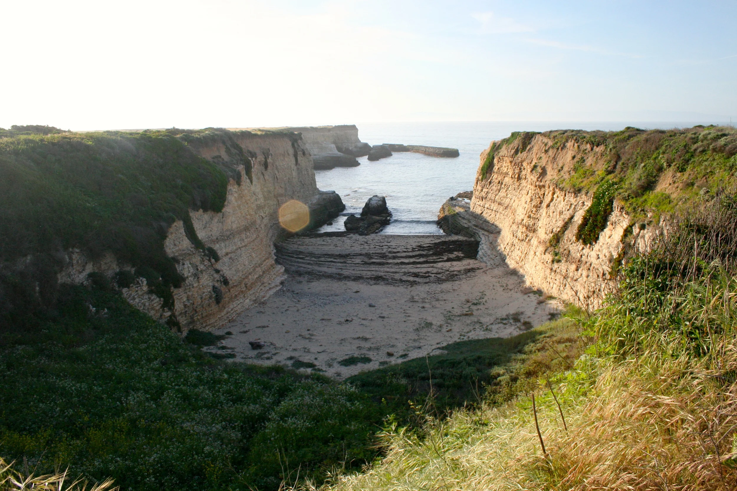 There are quite a few of these secluded micro-beaches at Wilder Ranch. You may not be completely alone, but nobody's going to hassle you. I have seen sea turtle tracks here.