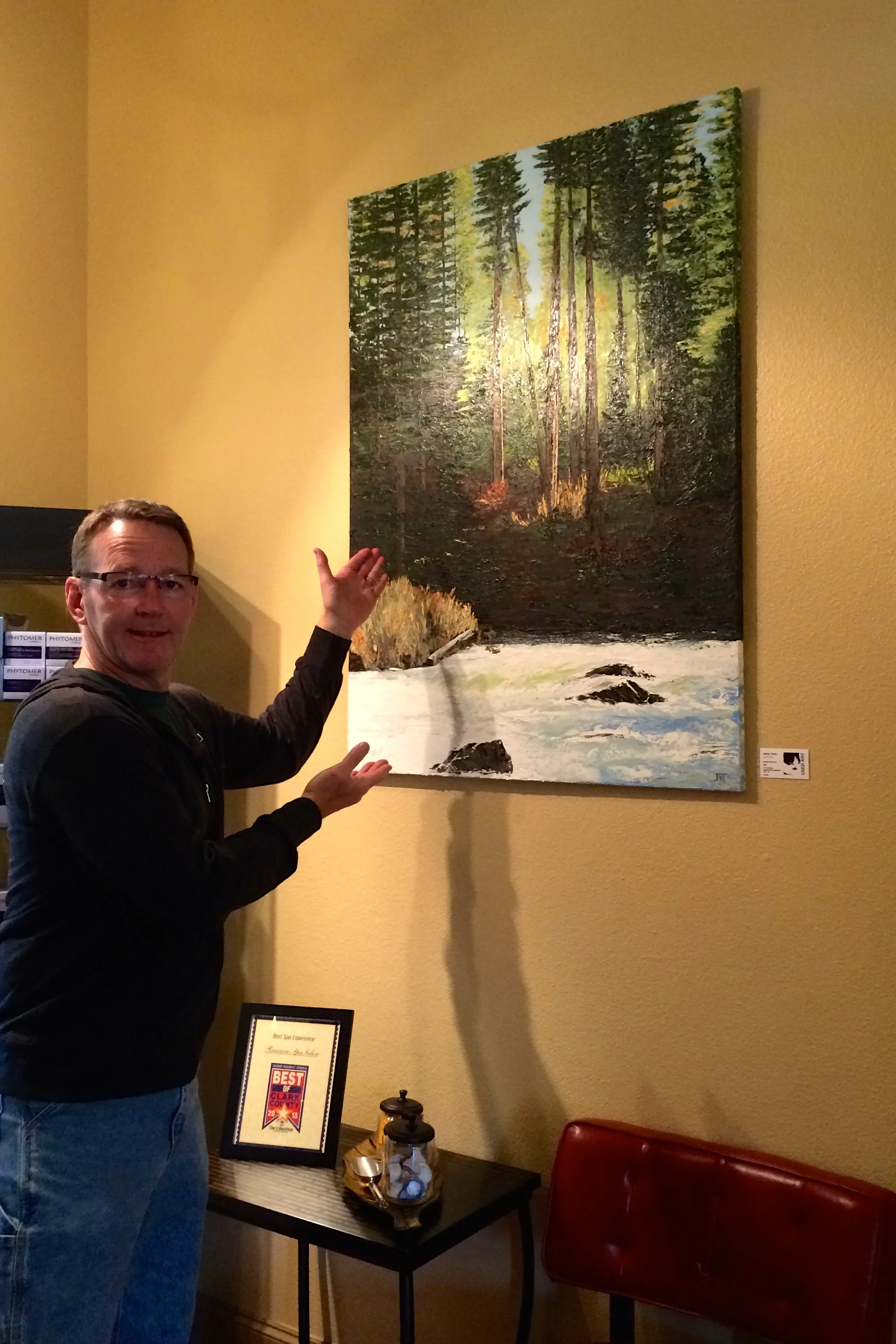 Luckily I brought my personal picture hanger and spokesmodel with me.