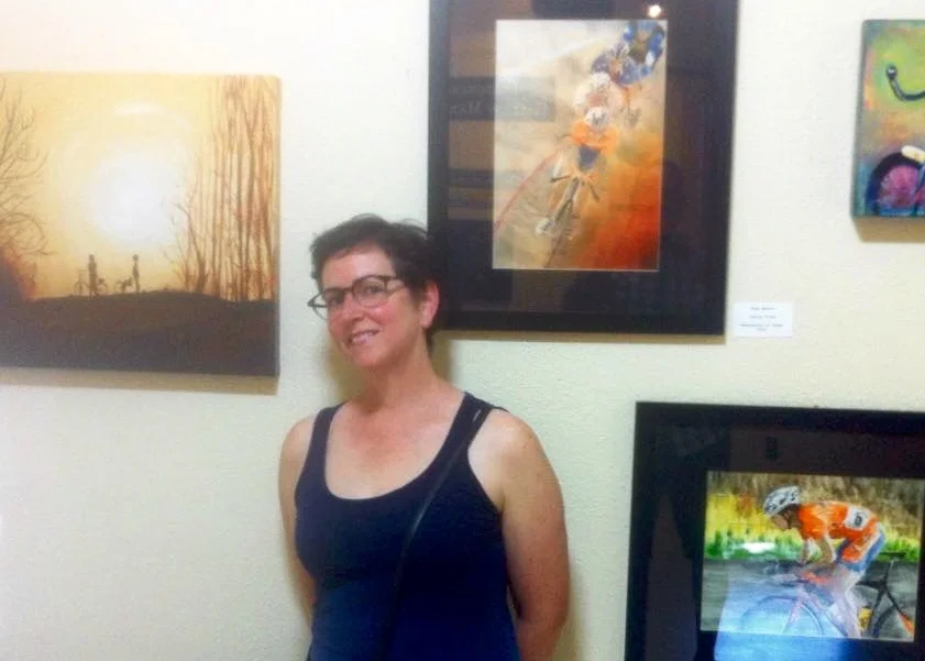 The artist at a show that included some of her work at Gallery 360 in Vancouver, Washington.