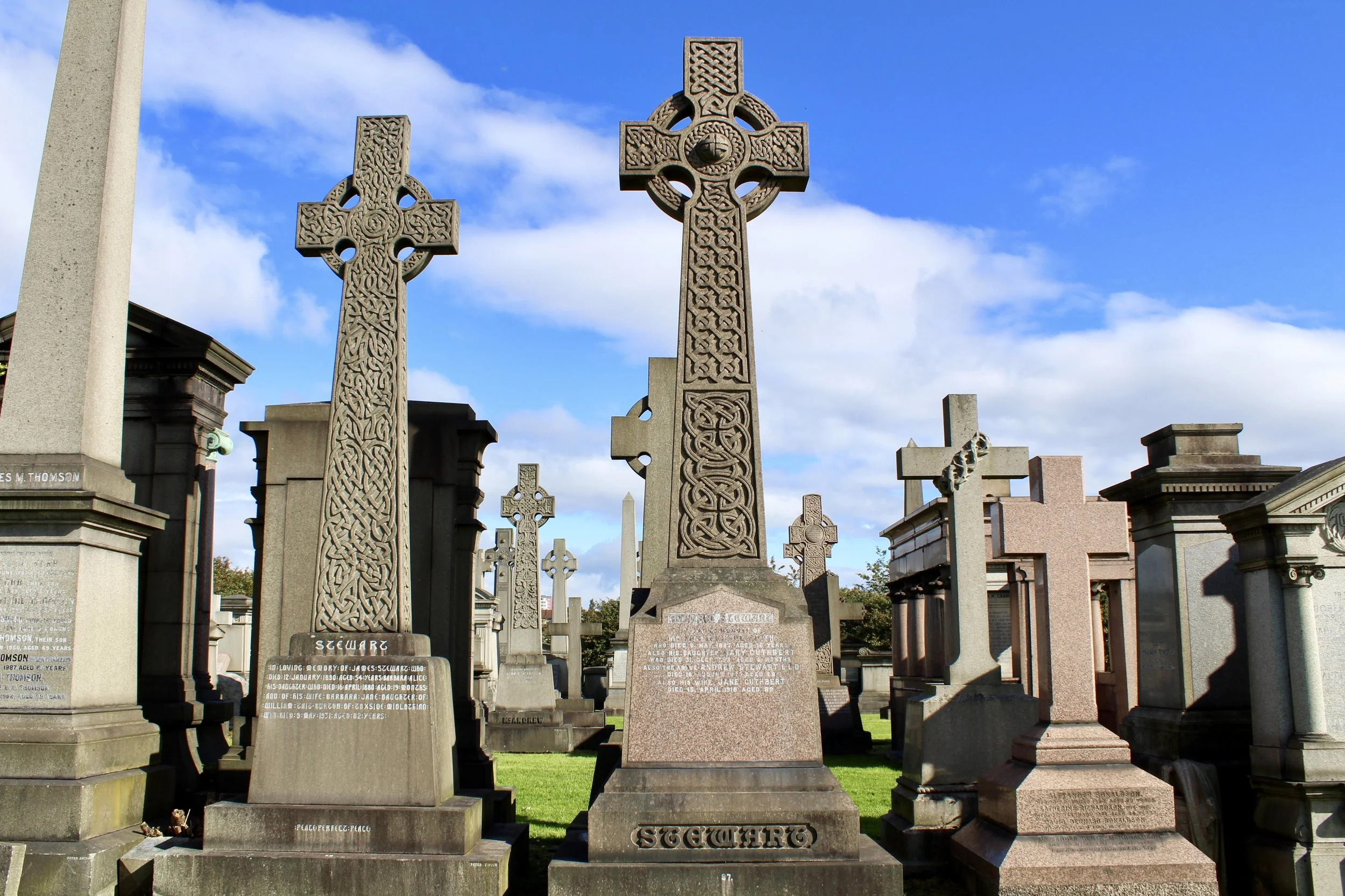 Glasgow has the BEST CEMETERY EVER, called The Necropolis, on top of a hill.