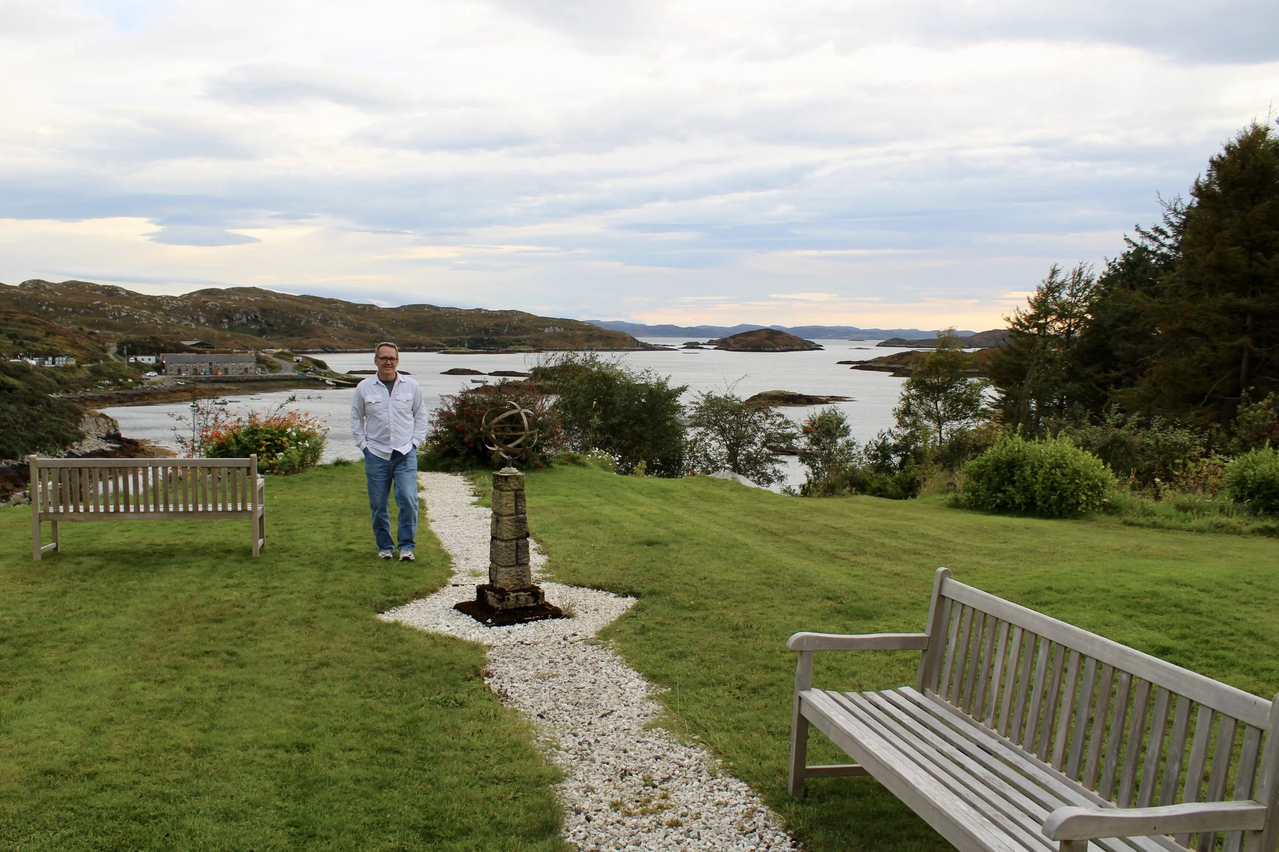 The grounds of the Eddrachilles Hotel in Badcall Bay outside Scourie, Scotland