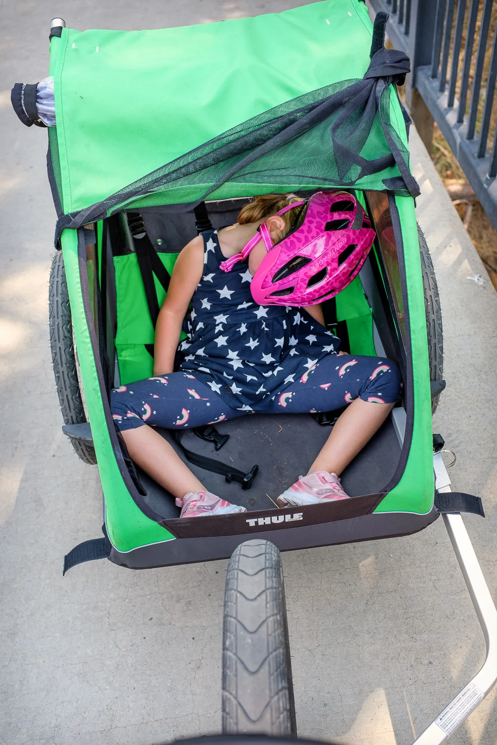 Paige riding through Truckee.
