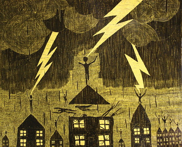  Lightining Strikes Thrice &nbsp;28" X 22" 