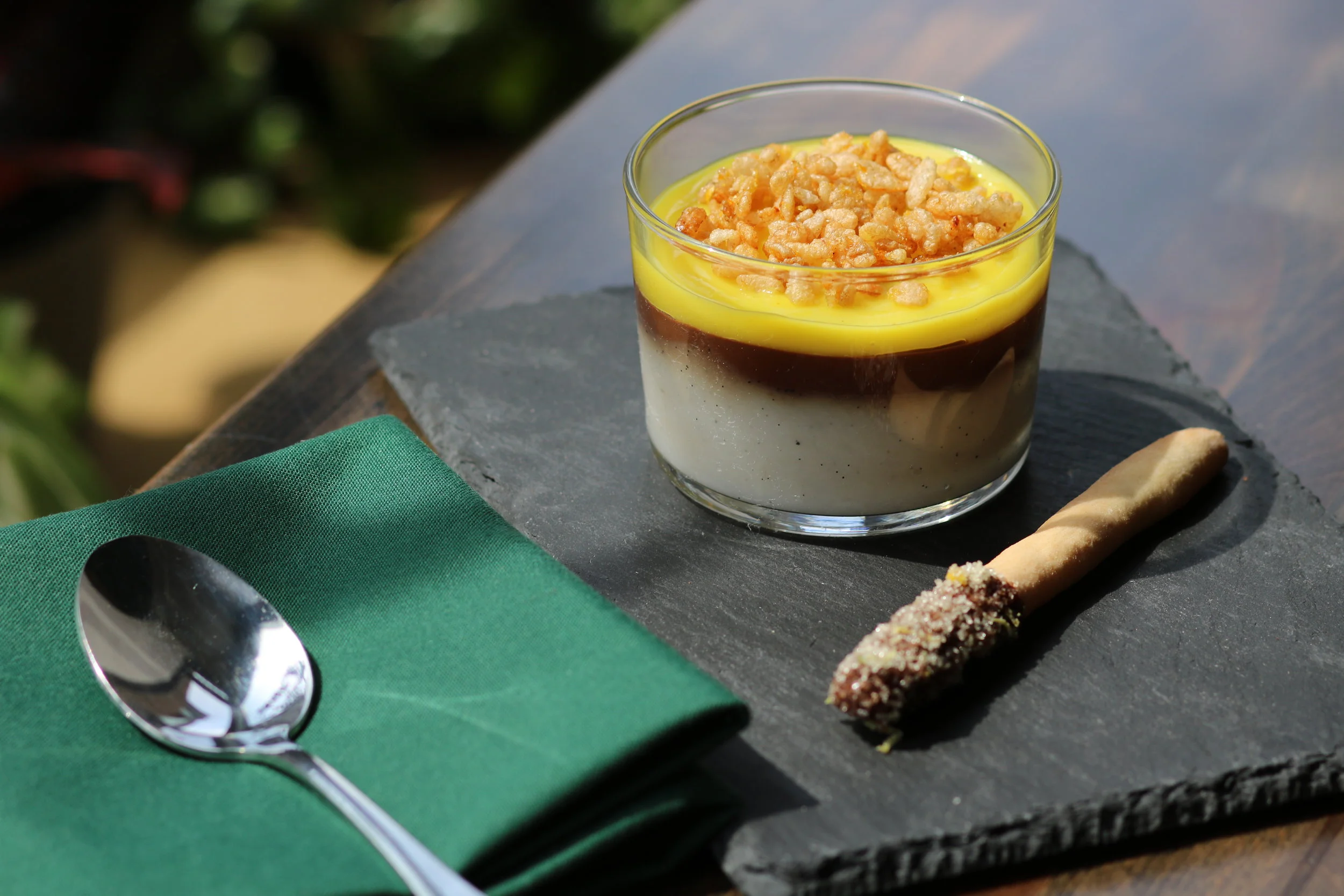 Uber Luxe with champorado, white chocolate, yuzu custard, cardamom crispies, pocky. Photo by Fancy Radish