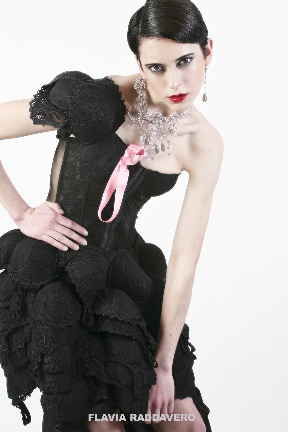 Afua Sam designed a dress made of donated bras in honor of breast cancer survivors.