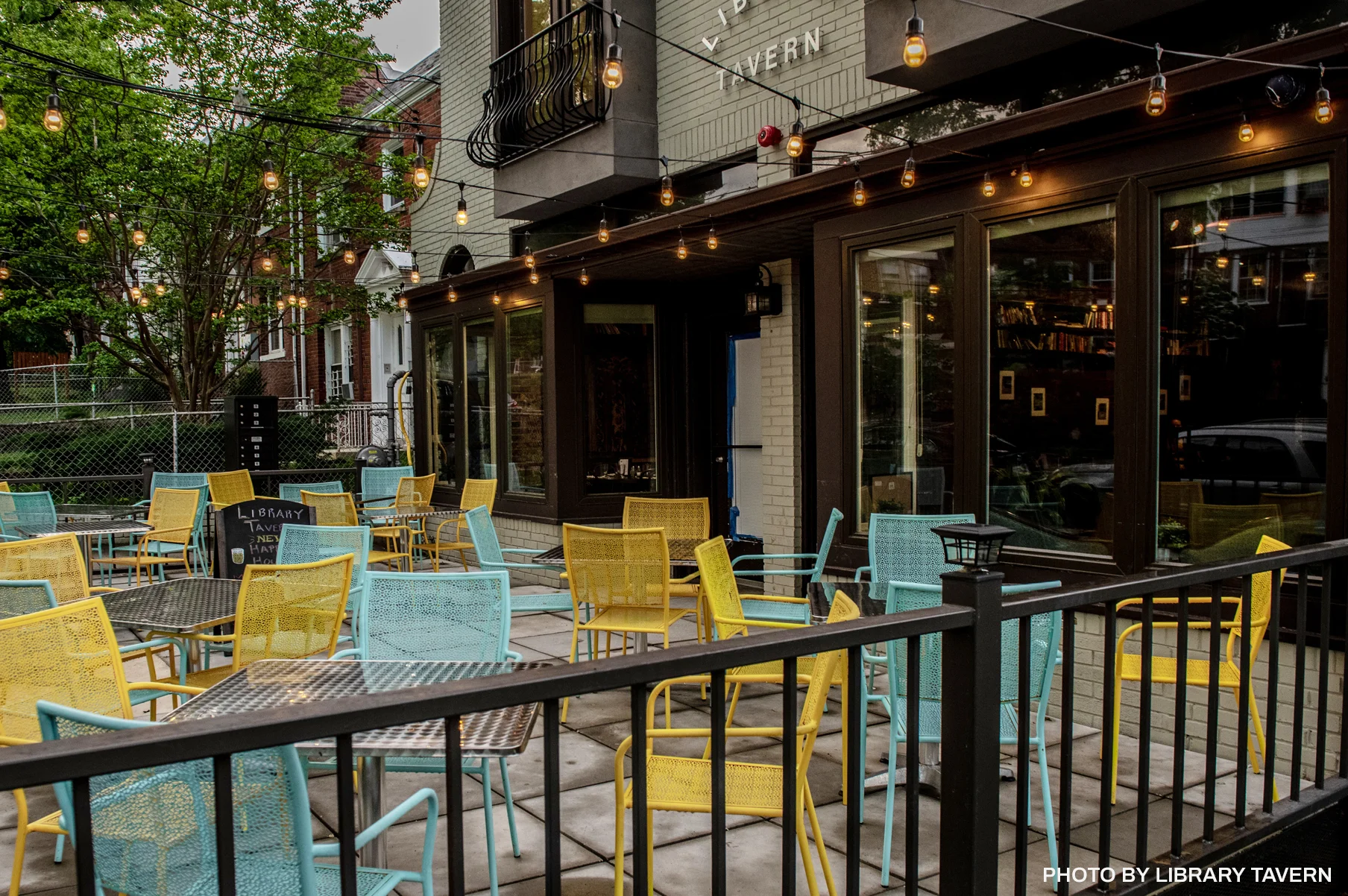 Library Tavern’s outside patio in the Brightwood Park neighborhood of northwest Washington, D.C.
