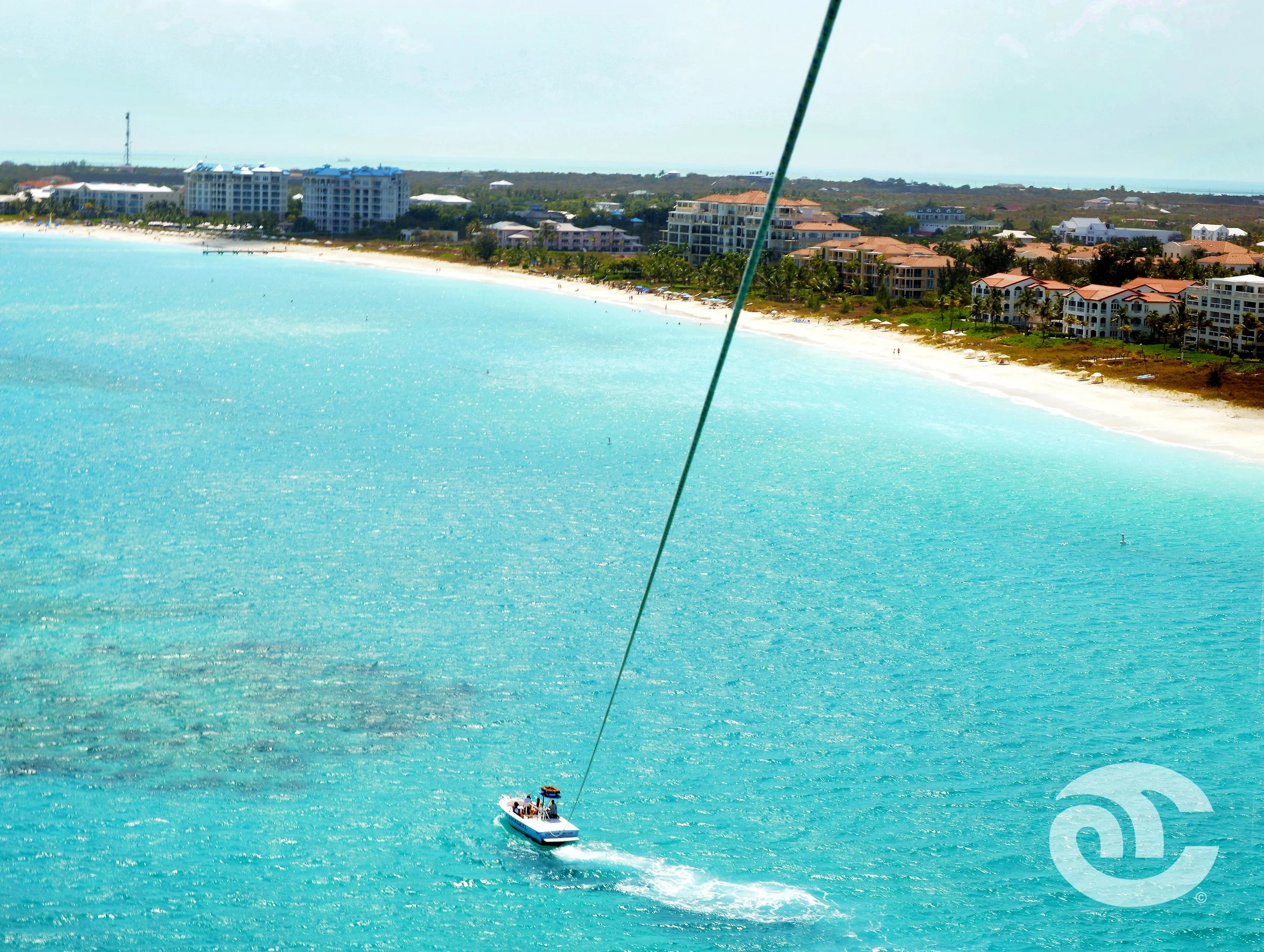  I captured this view of the Turks and Caicos Islands while parasailing. 