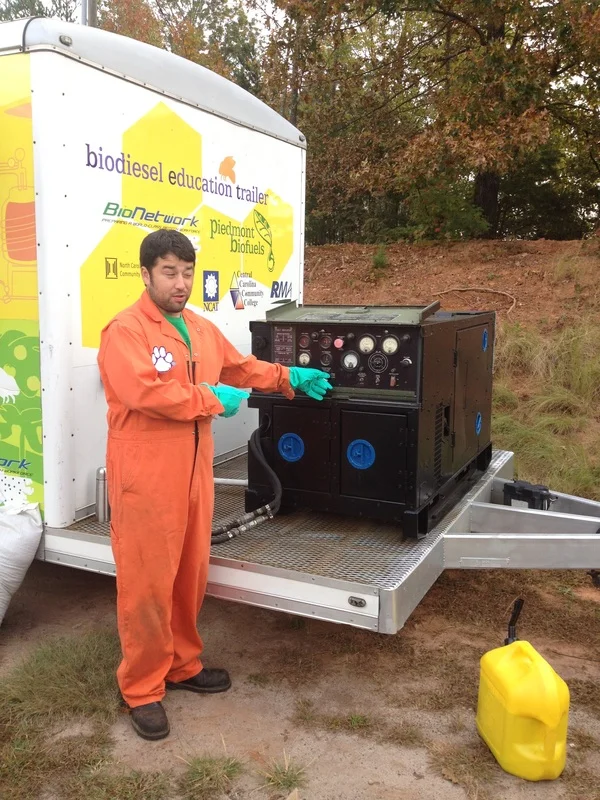 Unit's biodiesel run military generator. New Earth Fabricators even repainted it in our Wolverine school colors. Thanks Joseph and Rick.